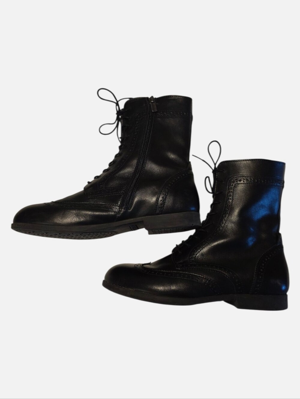 Birkenstock Laramie Womens Black Leather Wingtip Brogue Lace Up Ankle Boots EU37 - Picture 2 of 7